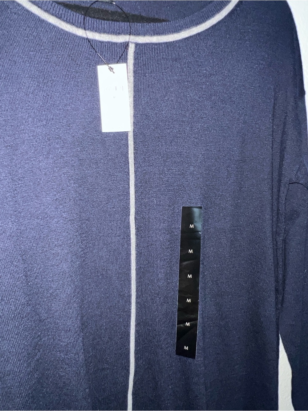 NWT Banana Republic Navy Blue Tunic Sweater Medium Contrast Trim Seam Detail - Picture 5 of 11